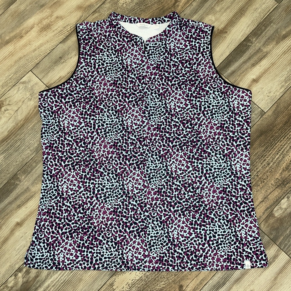 Lady Hagen White Golf Activewear 1/4 Zip Sleeveless Tops‎ for Women XXL